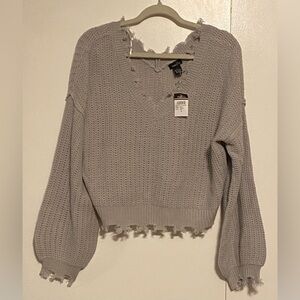 NEW! Rue21 Tattered Grey Sweater, L
